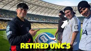 FOOTBALL CHALLENGES VS RETIRED UNC's!!! *WE'RE WASHED*
