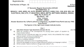 BPUT | MATHEMATICS III | M3 Ques 1 (f) - (j)| SOLVED END SEMESTER QUESTION PAPER 2019-20 |
