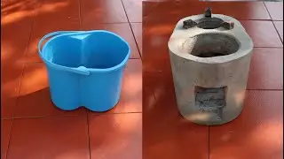 How To Make A Simple Mini Wood Stove With Cement And Discarded Mop - Great Idea For A Wood Stove