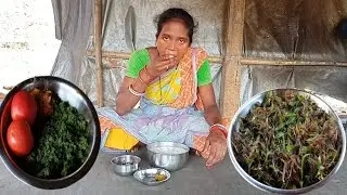 Neem leaves and tomato bhaja fry recipe cooking tribe village style // cooking by Indian village