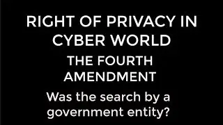 FOURTH AMENDMENT: WAS SEARCH BY A GOVERNMENT ENTITY?