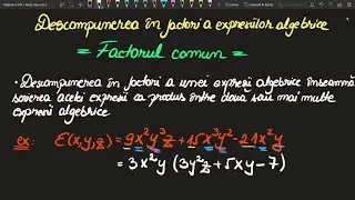 Descompunerea in factori a expresiilor algebrice cls a 8 a (Invata Matematica Usor-Meditatii Online)