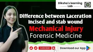 Difference between Laceration, Incised and stab wound | Mechanical injury | Forensic medicine