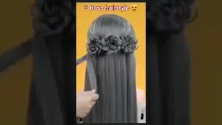 3 Rose hairstyle 😍 perfect long hair hairstyle #hairstyle #hairstyletutorial