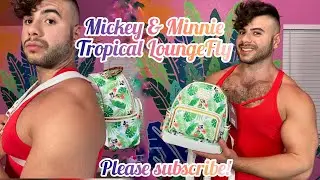 Disney LoungeFly Review: Mickey 🌿 Minnie Mouse Tropical Canvas MiniBackPack 🌺