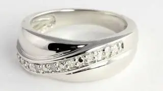 Men's Diamond Platinum Over Sterling Silver Band