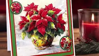 Potted Poinsettia 3D Die Cut Decoupage Card