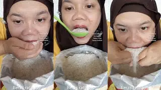 DYMA KULINER 💕ASMR RAW RICE EATING 💕Makan Beras Mentah💕#asmr #mukbang @dymaaaaa @Dymakuliner