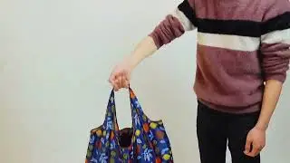 Round ball Elastic Cotton shopping bag foldable tote Reusable Portable