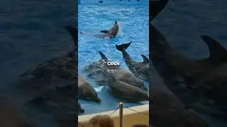 Dolphins Sleep With One Eye Open 🐬👁️ #animals #funfacts