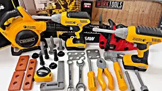 17 Mins Unboxing: Power Toy Chainsaw, Electric Screwdriver & Toy Tool Set | ASMR Toy Review