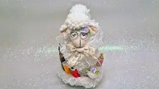 Botella decorada con oveja COSTURERA 