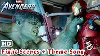 PS4 Marvel&rsquo;s Avengers Fight Scenes + Avengers Theme Song HD 1080p