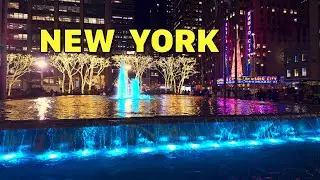 Night City Walk on Manhattan / NYC Walking Tour in 4K