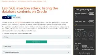 Web Security Academy | SQLi | 10 - Listing Database Contents Oracle