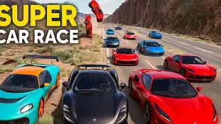 10 Supercars Battle in Desert Chaos!  Insane BeamNG.drive Race
