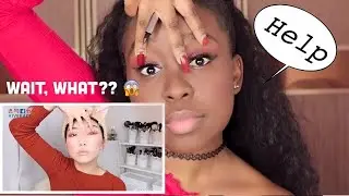 BLACK GIRL TRIES FOLLOWING  A CHINESE MAKEUP TUTORIAL 🥴|| VIVEKATT | Just Siphosami