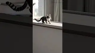 Cat Ninja in Action: Perfect Balance Skills! 🐾 #shortsfunny #ninja #cat