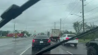Rainy Day Drive in North York & Peel | Steeles Ave W Kipling Ave to Airport Rd via Hwy 50 | 4K POV