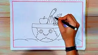 National nutrition Week poster drawing |world Food day drawing |healthy Diet chart drawing |food