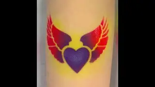 Amazing Heart Wing Airbrush Tattoo
