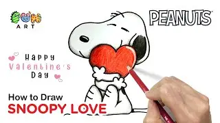 How To Draw SNOOPY LOVE | PEANUTS | VALENTINE'S DAY | VERY EASY~!