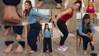 Телеканал QVC - Али Карр и Кэрри наклоняются и делают растяжку (упражнение).
