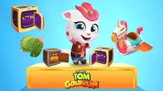 Talking Tom Gold Run Gameplay Walkthrough Cowboy Angela