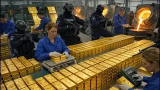 Inside the 24K Gold Factory: How Mining Ore Is Refined Into Gold Bars (Full Process)
