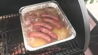 Bratwurst in a beer hot tub