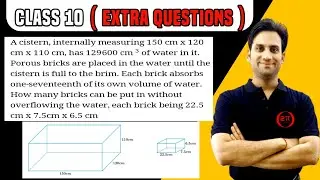 A cistern, internally measuring 150 cm × 120 cm × 110 cm, has 129600 cm^3 of water in it. Porous