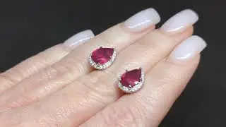 Сережки. Природний рубін. Срібло 925. С6360