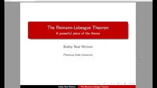 Analysis Lecture 33: The Riemann-Lebesgue Theorem