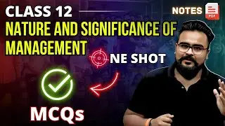 NATURE AND SIGNIFICANCE OF MANAGEMENT class 12 Business Studies MCQ | chapter 1 bst