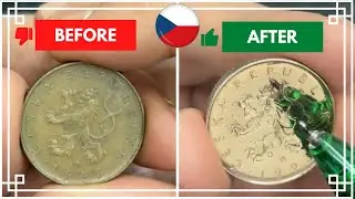 Czech Republic 🇨🇿  10 Korun Coin 1993 - restoration coin - 32 years old coin - satisfying ASMR