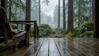 Deep Rain Healing | Rain Therapy for Deep Sleep | Wooden Deck Surrounded by Nature 🌧️💤