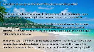OPIc and TOEIC Exam Prep: BEACH Common Questions and Answers