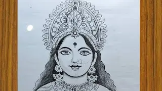 how to draw ma laxmi face easy pencil sketch step by step,laxmi thakur drawing,laxmi devi drawing,