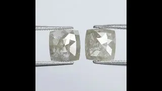2.18 CT Pair Greenish Green Color Cushion Shape diamond