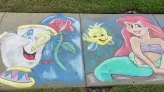 Florida Artist Creates Stunning Disney Sidewalk Art to Brighten Neighborhood