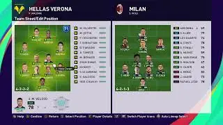HELLAS VERONA SELECTION SQUAD   ( PES 2021 Master League 2020-2021 COACH MODE )