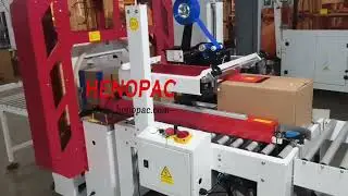 powerful carton sealing by flaps-folding carton taping machine and #orbitaltapingmachine