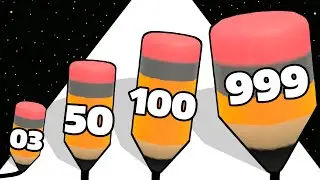 Long Pencil Run - Level Up Pencil Max Level Gameplay (Crayon Rush 3D)