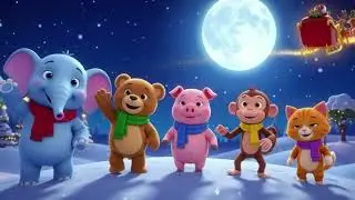 Jingle Jolly Christmas Song for Kids 🎄| Cute Animals Christmas Song