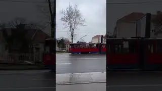 Cute Old Tram Tatra KT4 in Central Belgrade