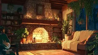 暖炉の灯りに包まれる夜のローファイBGM／Cozy Fireplace Lo-Fi 🌙 – Relax & Study Music