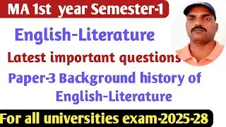 MA 1st Semester English Literature most important question Paper-3 for all universities exam-2026