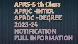 APRJC&APRDC II APRS V CLASS II VI VII VIII SEATS AVAILABLE 2023 -24 NOTIFICATION FULL INFORMATION.