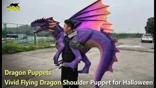 Vivid Flying Dragon Shoulder Puppet for Halloween | Dragon puppets