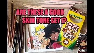 Trying Crayola Colors of the world Skin Tone Set ! Art Supplies Review 🖤